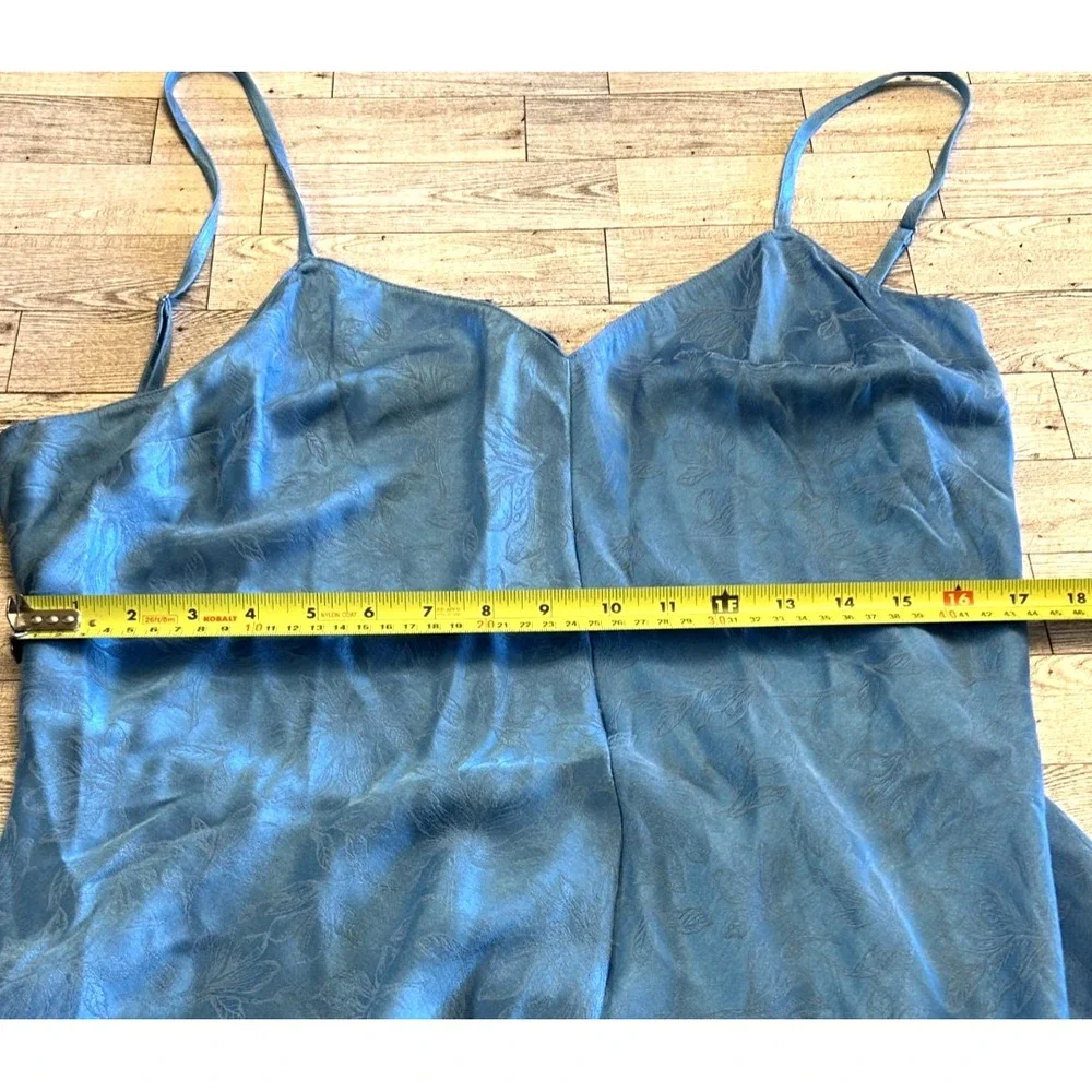 VICTORIA'S SECRET Women's Light Blue Tie-Back Jacquard Romper‎ Chemise XL XLARGE